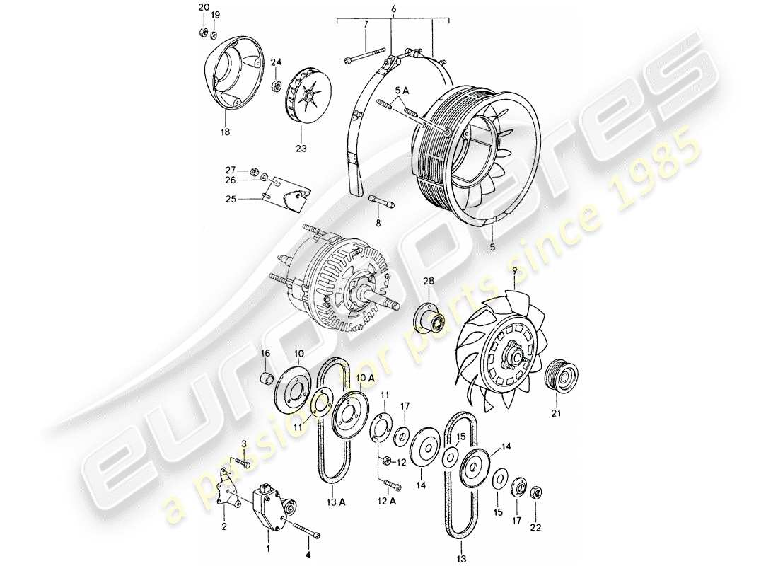 porsche 1989 (964) luftkühlung teilediagramm