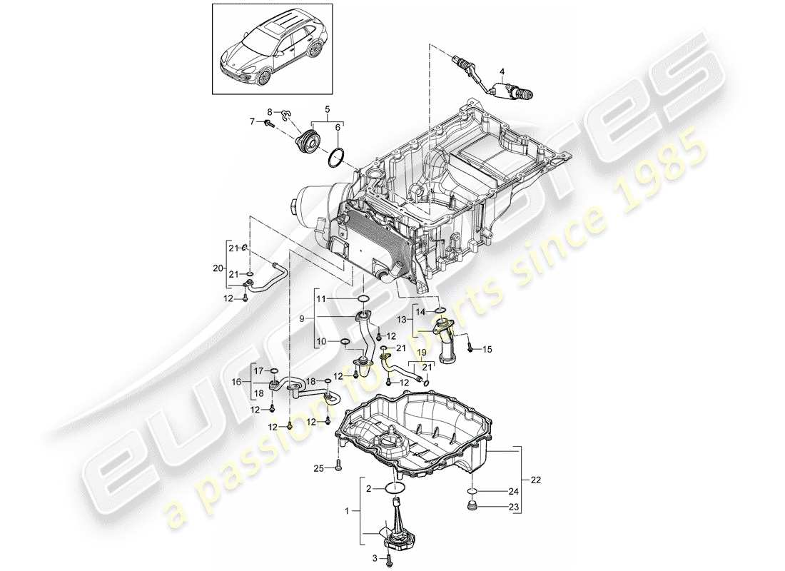 porsche 2011 (cayenne e2 92a) saugrohr ersatzteildiagramm