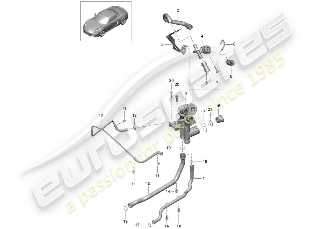 porsche 2013 (981 boxster) connection teilediagramm