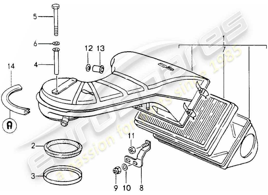 porsche 1994 (964) luftfilter - teilediagramm