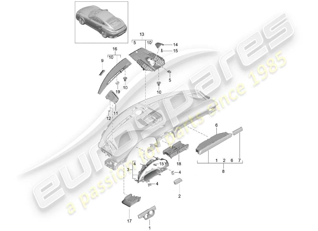porsche 2014 (991-1 turbo) zubehör teilediagramm