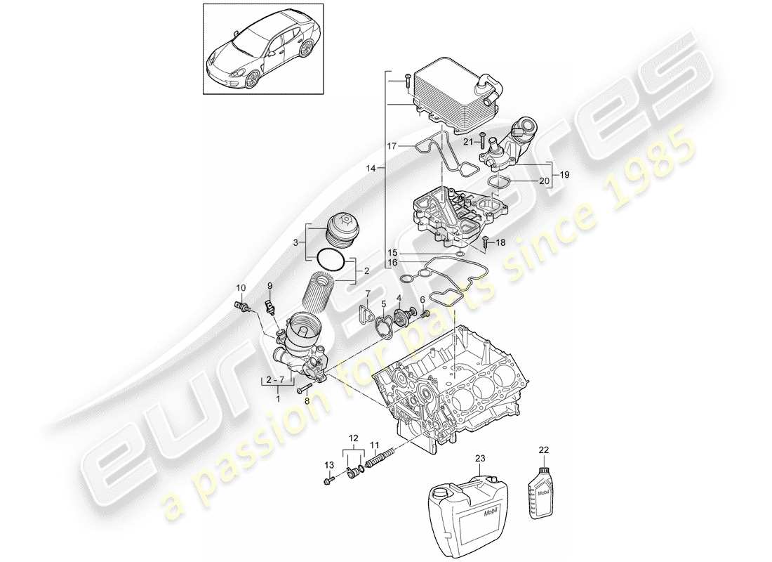 porsche 2011 (panamera 970) ölfilter ersatzteildiagramm