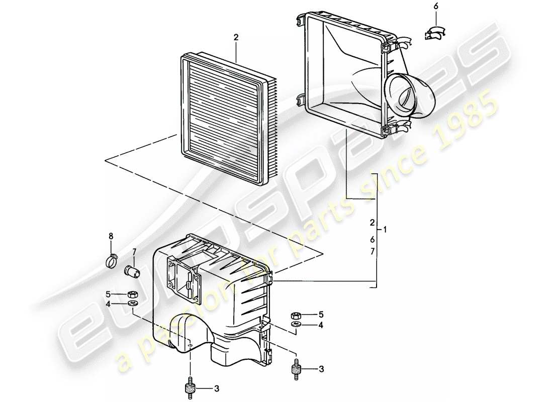 porsche 1986 (911) luftreiniger teilediagramm