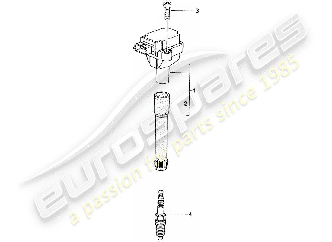 porsche 2003 (996) zündsystem teilediagramm