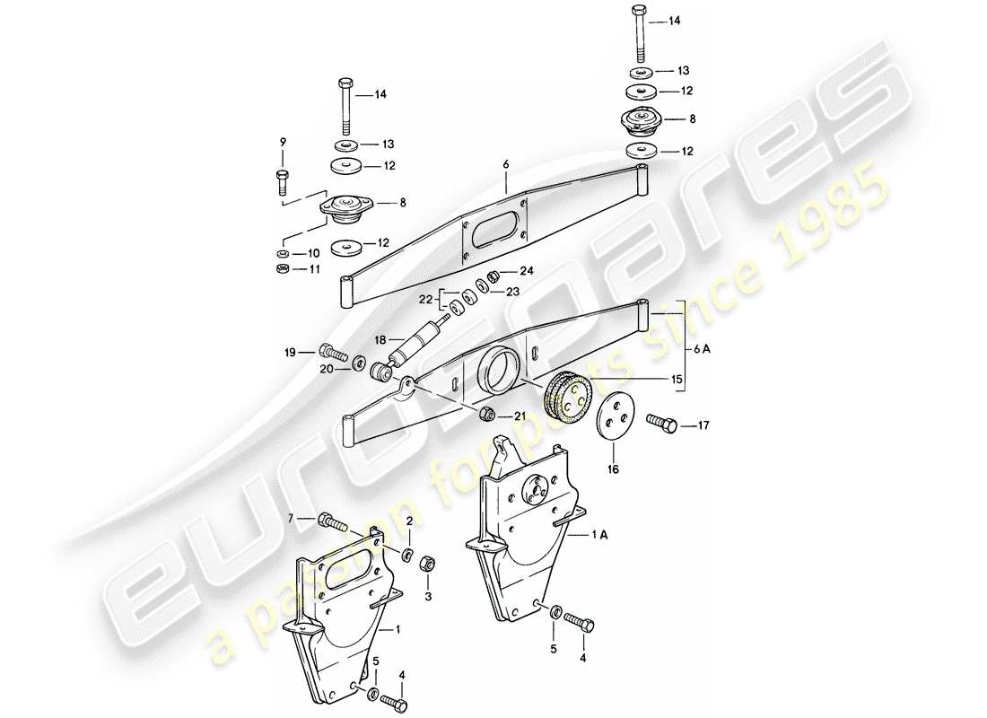 porsche 1987 (911) motoraufhängung teilediagramm
