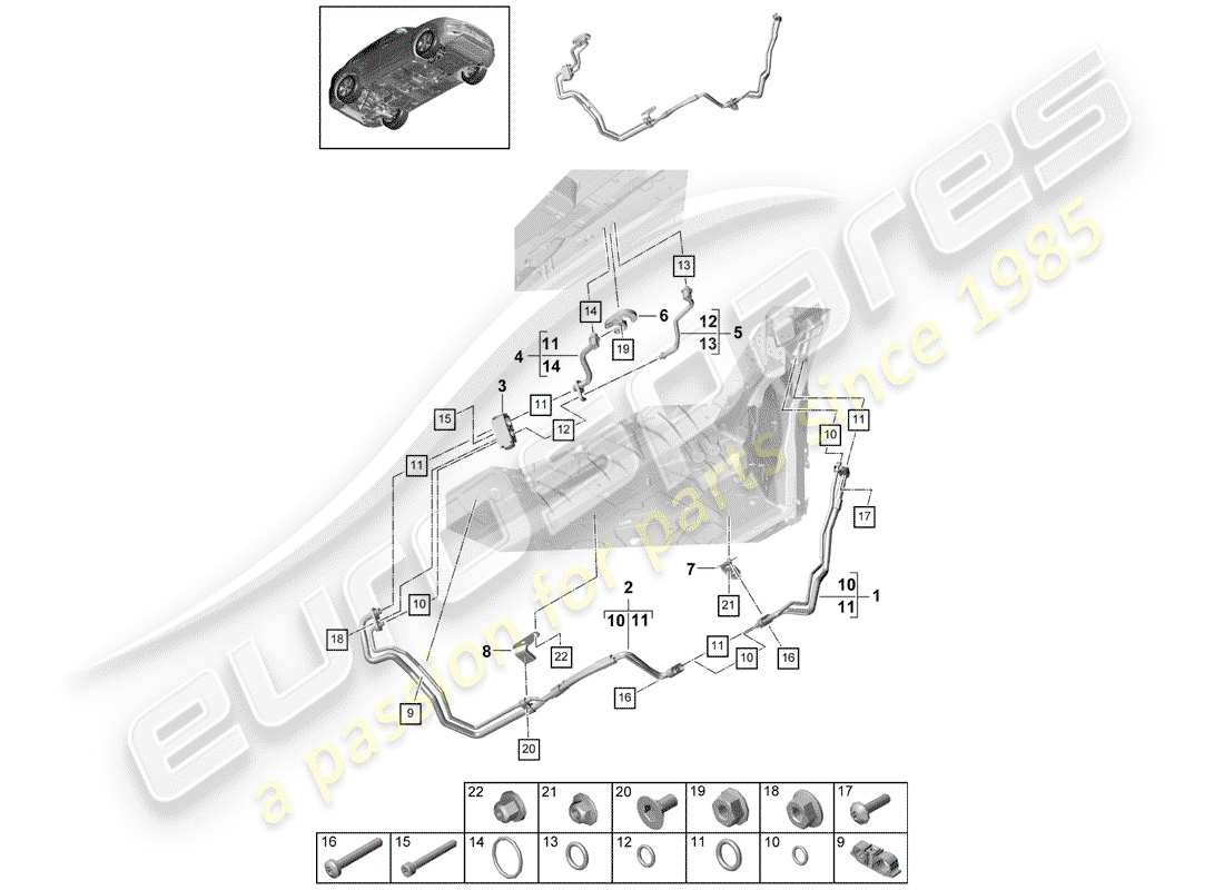 porsche 2020 (cayenne e3 9ya/9yb) klimaanlage teilediagramm