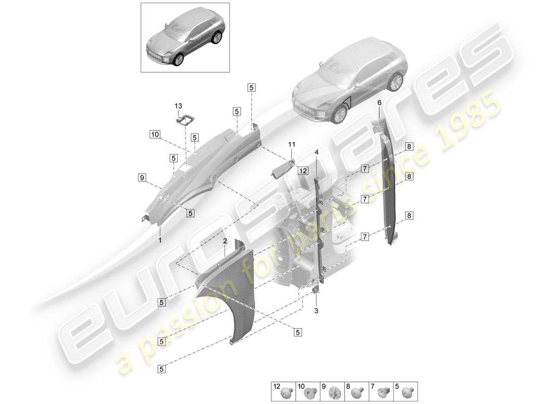 porsche 2020 (macan) fender-teilediagramm
