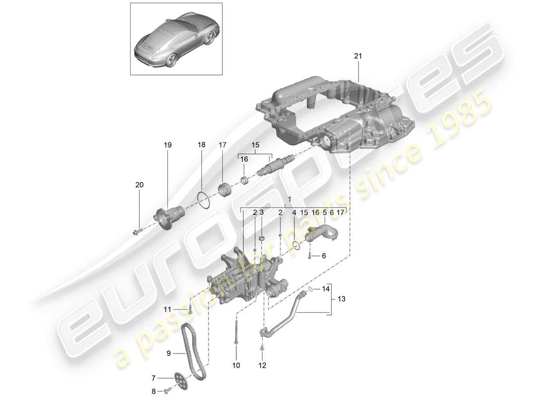 porsche 2013 (991-1) ölpumpe teilediagramm