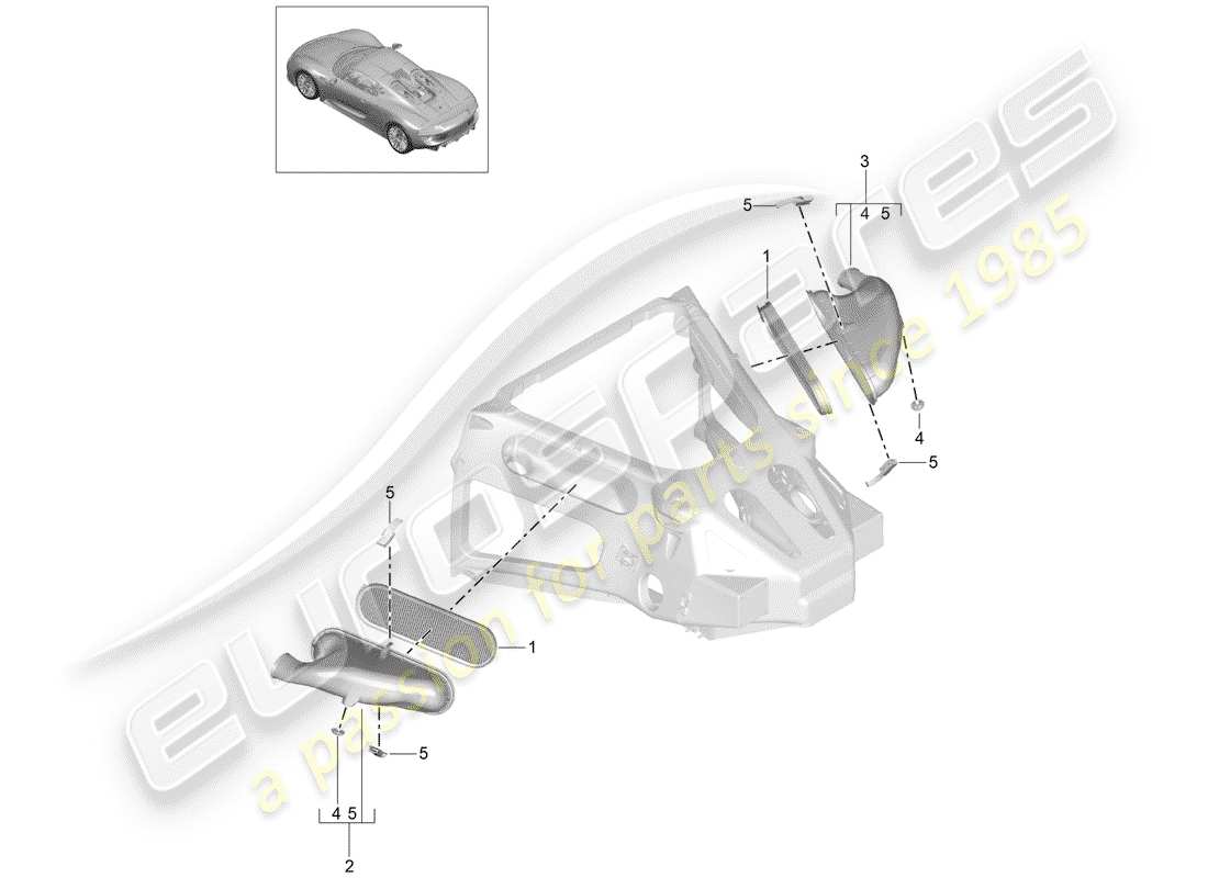 porsche 918 spyder (2015) luftfiltersystem teilediagramm
