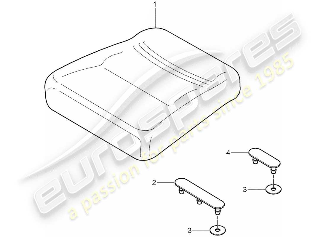 porsche 2005 (996 turbo / gt2) rücksitzkissen ersatzteildiagramm