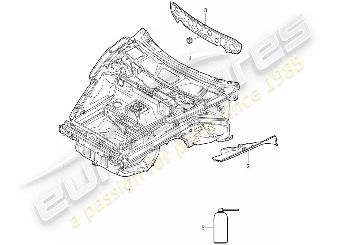 porsche 2006 (987 cayman) front end teilediagramm