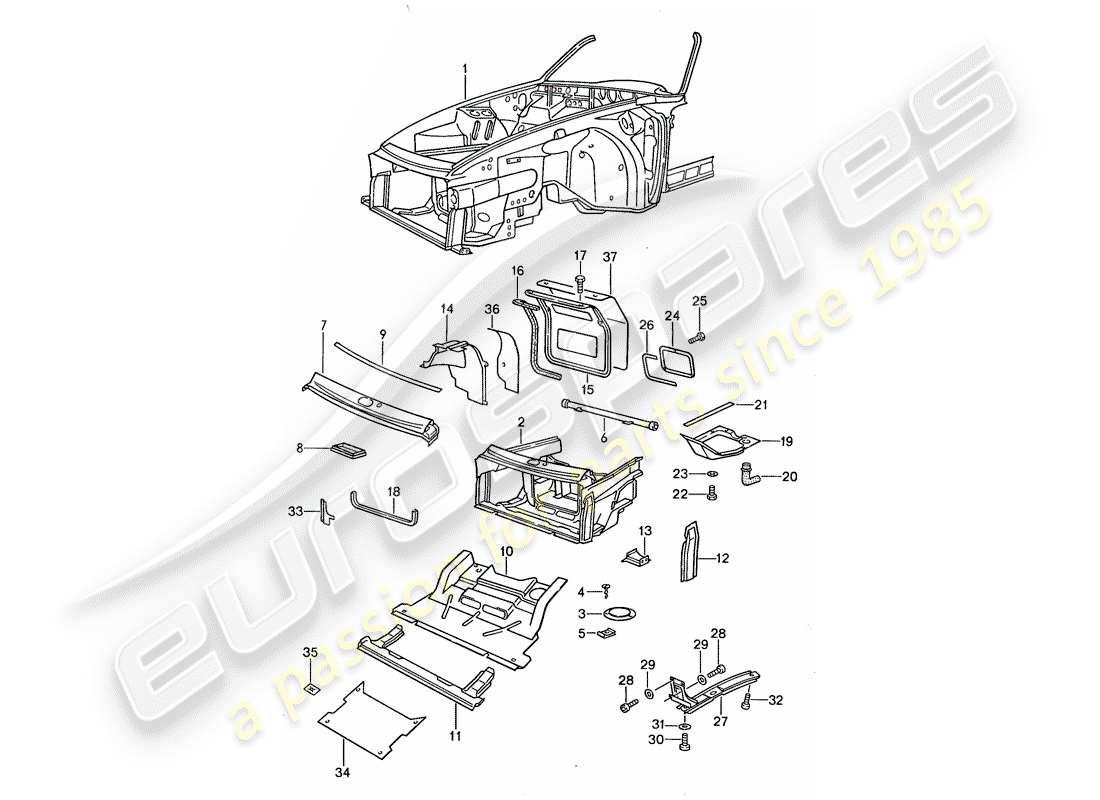 porsche 1987 (959) frame-teilediagramm