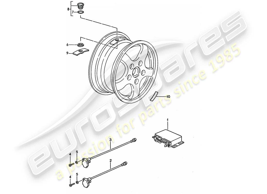 porsche 1994 (928) reifendruck-kontrollsystem - d >> - mj 1993 ersatzteildiagramm
