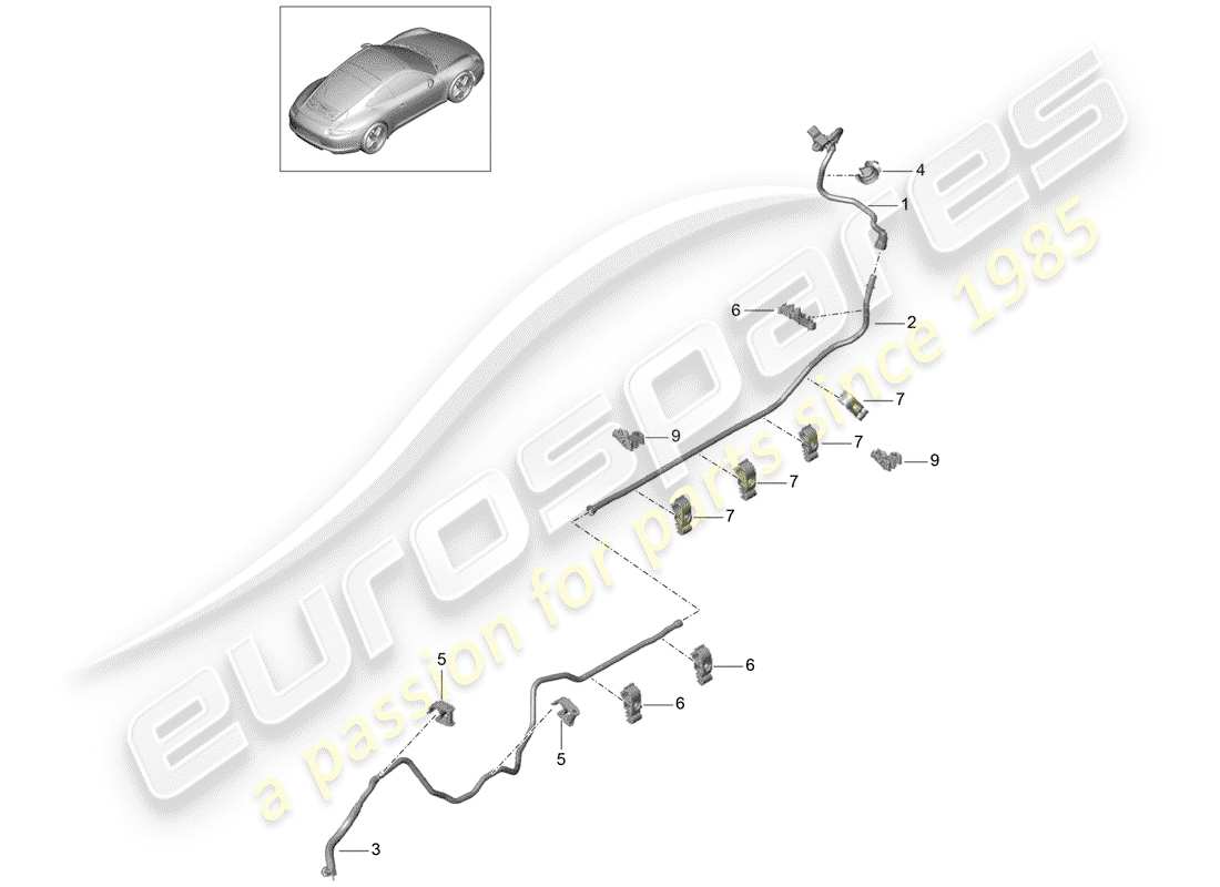 porsche 2012 (991-1) vakuumleitung - teilediagramm