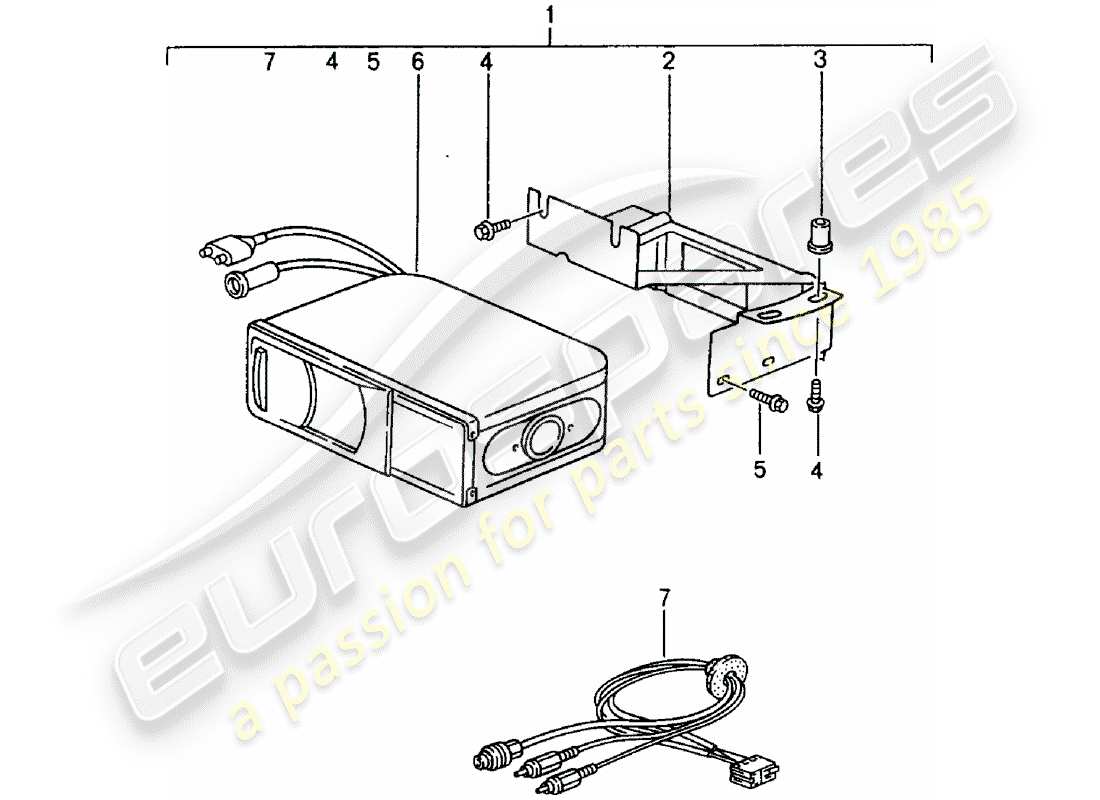 porsche 1990 (tequipment) cd-wechsler ersatzteildiagramm