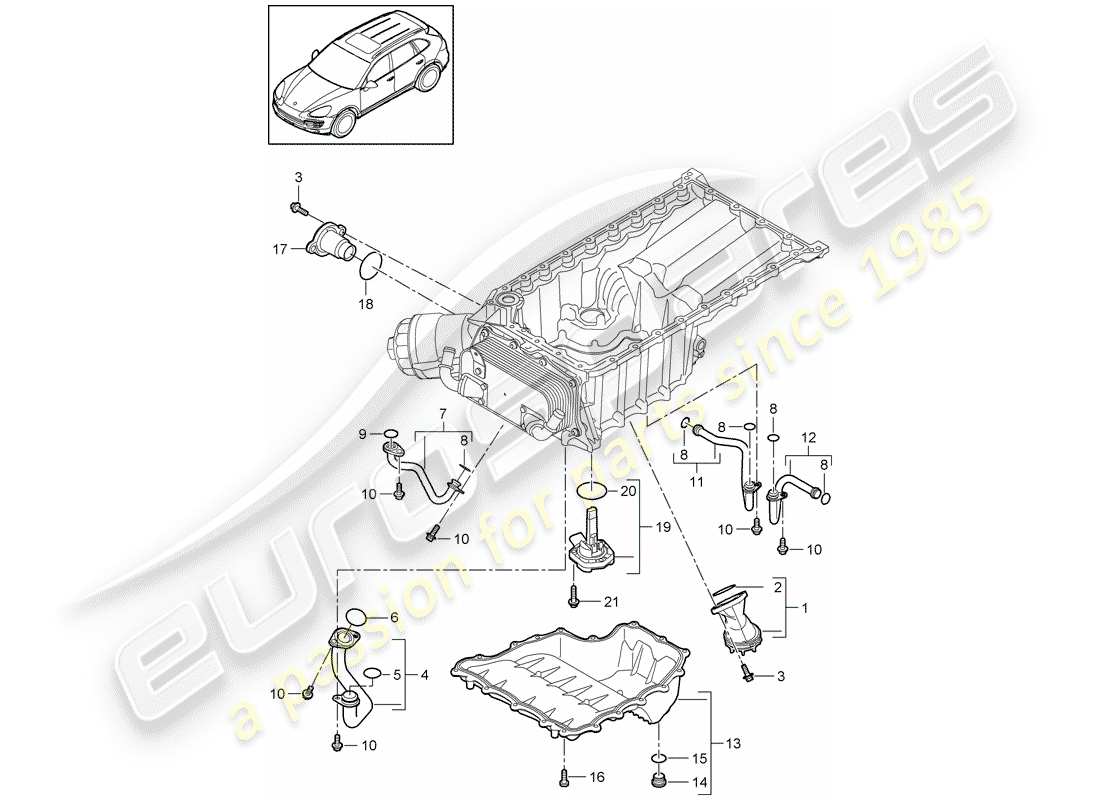porsche 2018 (cayenne e2 92a) ansaugkrümmer teilediagramm