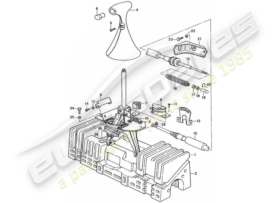 porsche 1991 (944) aktuator - für - automatikgetriebe ersatzteildiagramm