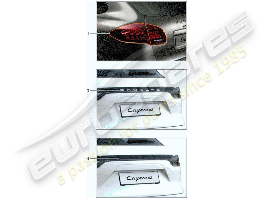 porsche 2006 (tequipment cayenne) rücklicht ersatzteildiagramm