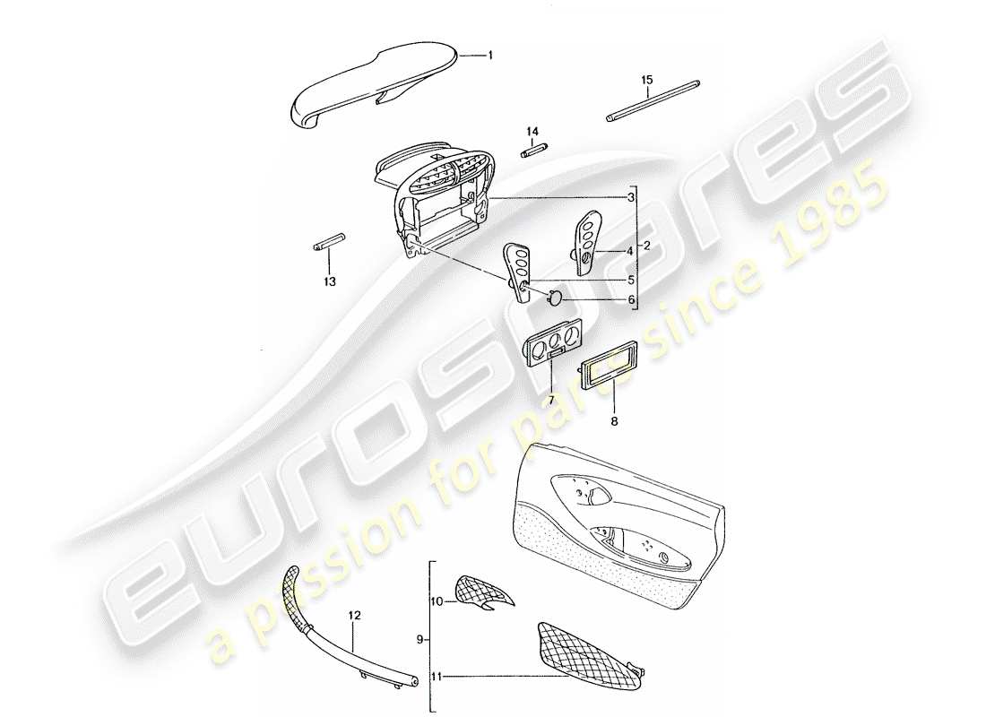 porsche 2002 (tequipment) instrumentenkasten-ersatzteildiagramm