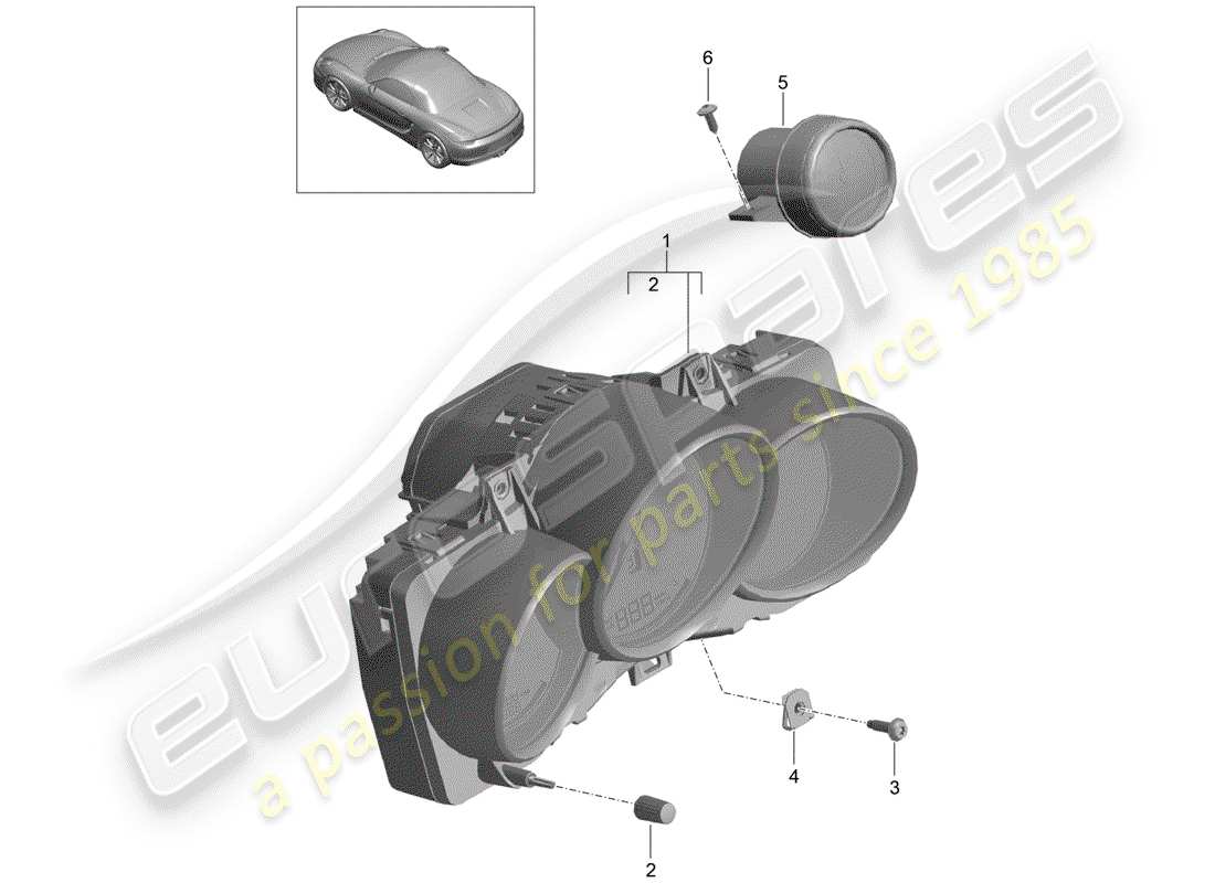 porsche 2016 (981 boxster) instrumente teilediagramm