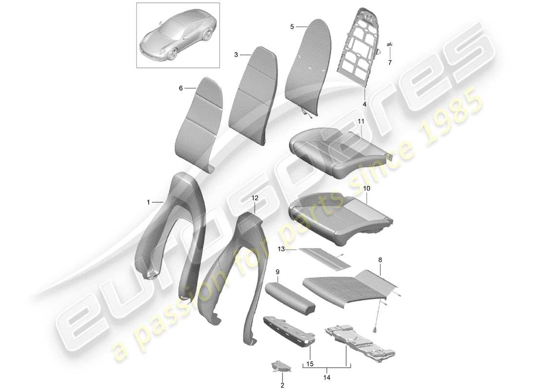 porsche 2013 (991-1) schaumstoffteil teilediagramm