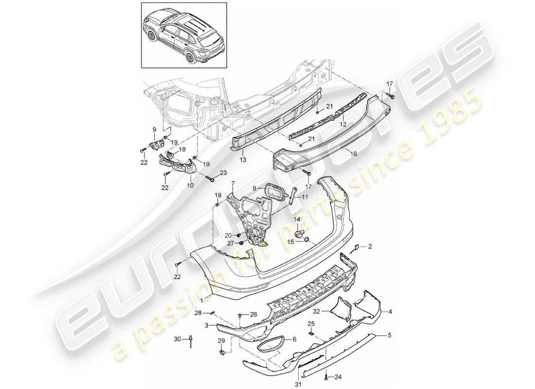 porsche 2012 (cayenne e2 92a) lining ersatzteildiagramm