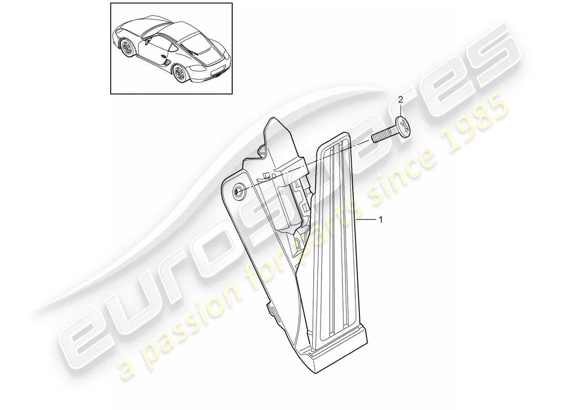 porsche 2009 (987 cayman) pedale teilediagramm