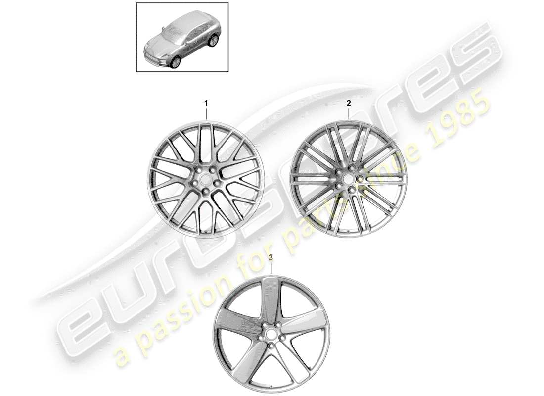 porsche 2019 (macan) leichtmetallfelgen-ersatzteildiagramm