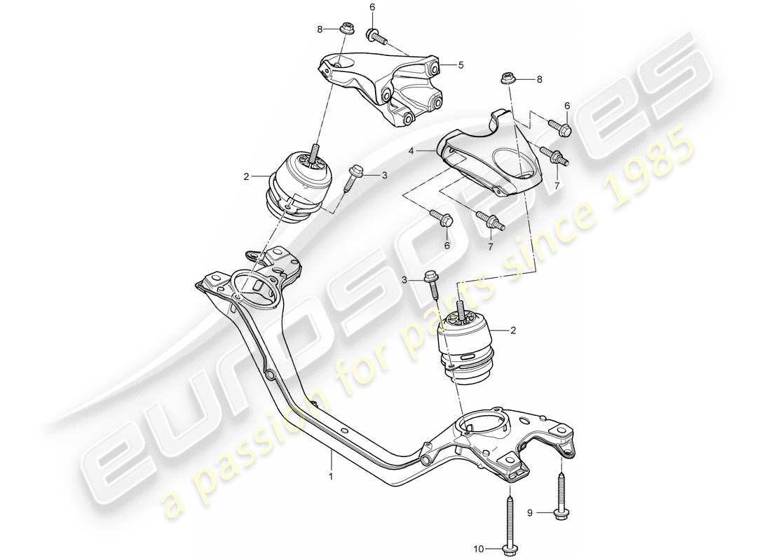 porsche 2008 (cayenne e1 9pa) motorhebezeug teilediagramm