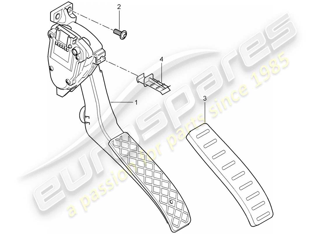 porsche 2010 (cayenne e1 9pa) pedale teilediagramm