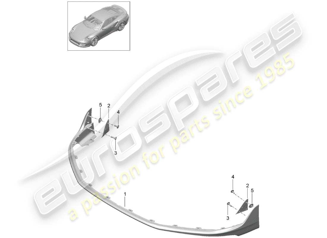 porsche 2019 (991-2 turbo) frontspoiler teilediagramm