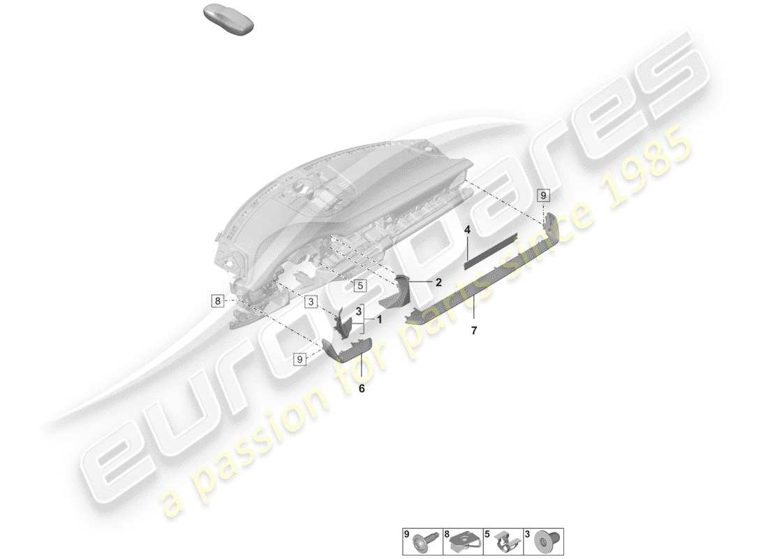 porsche 2020 (992-1) zubehör teilediagramm
