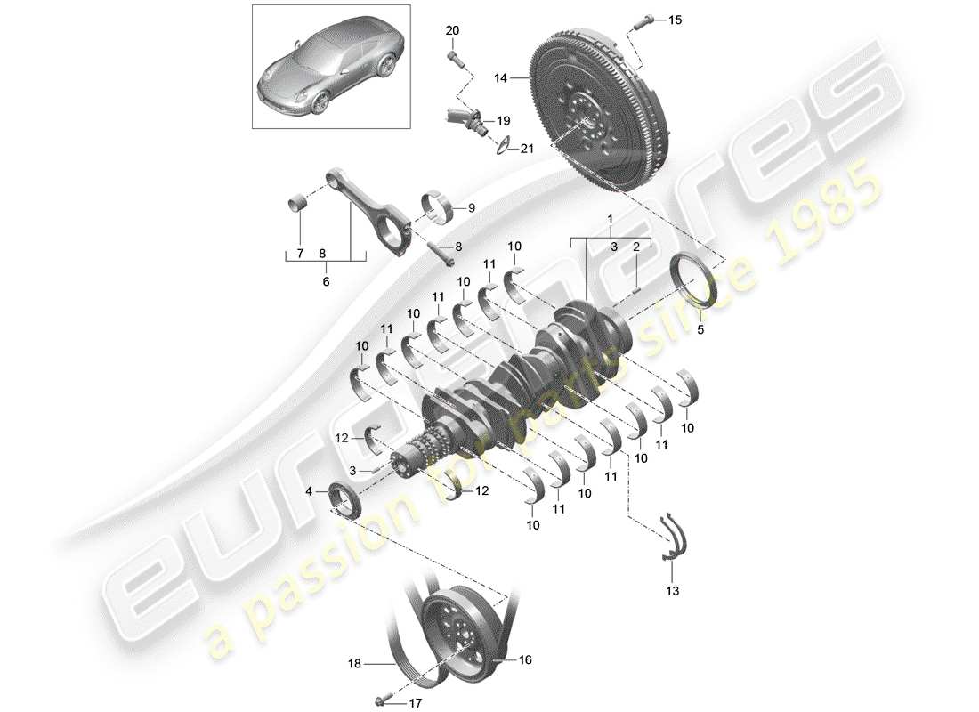 porsche 2015 (991-1) kurbelwelle teilediagramm