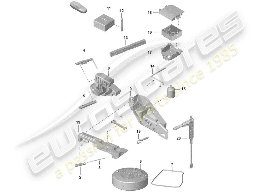 porsche 2019 (992-1) werkzeug-teilediagramm