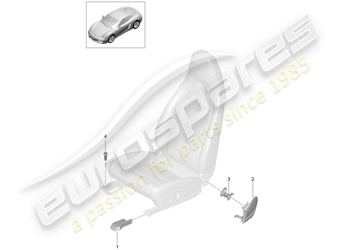 porsche 2015 (981 cayman) vordersitz teilediagramm