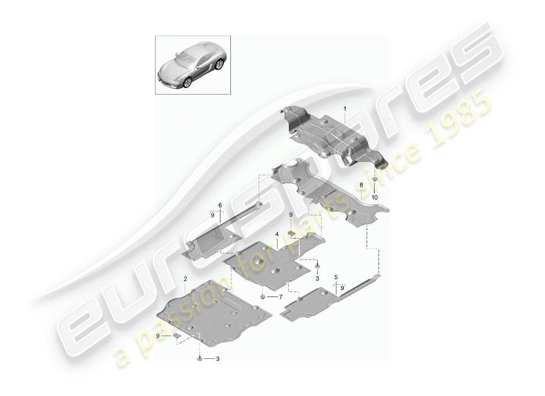 porsche 2015 (981 cayman) lining ersatzteildiagramm