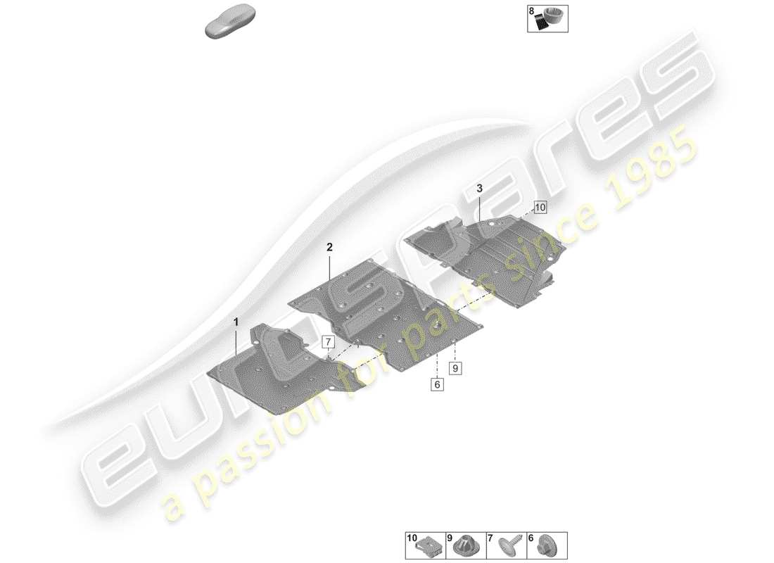 porsche 2019 (992-1) unterbodenverkleidung ersatzteildiagramm
