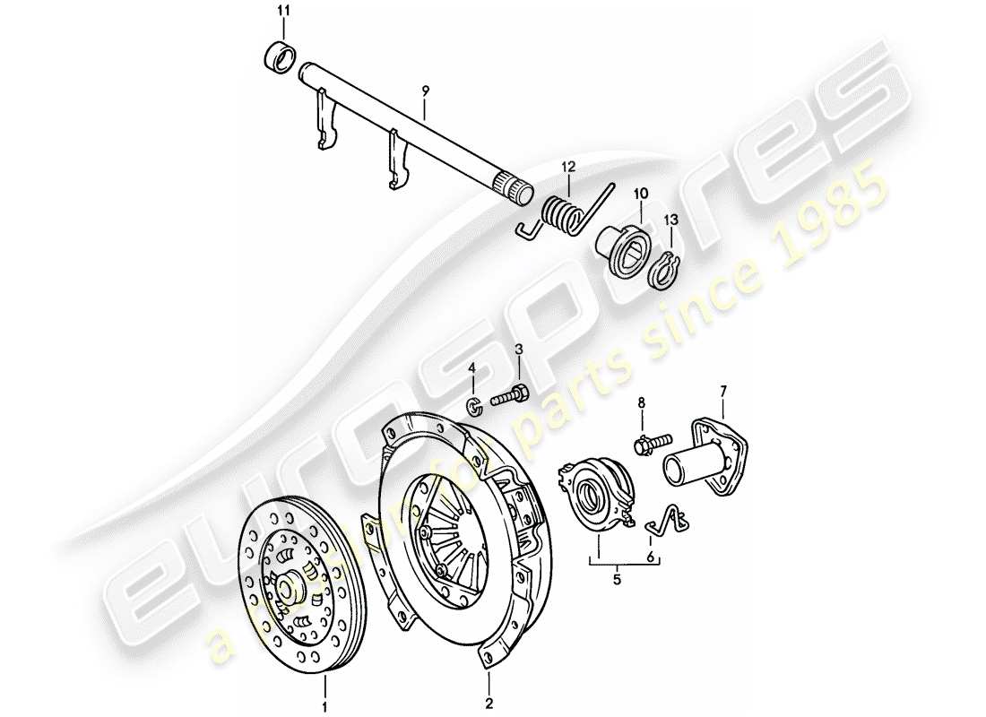 porsche 1977 (924) kupplung teilediagramm