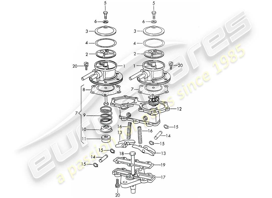 porsche 1968 (911/912) einzelteile - für - kraftstoffpumpe - doppelseitig - mechanisch - d >> - mj 1968 ersatzteildiagramm
