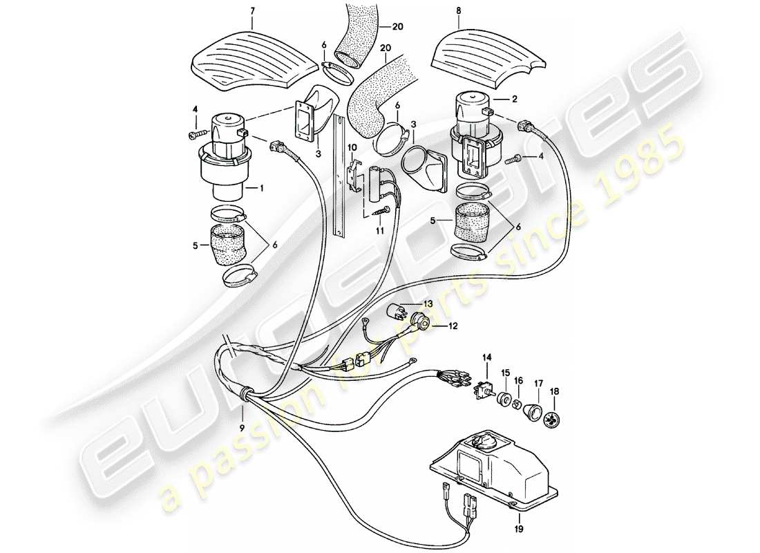 porsche 1979 (911) zusätzliches gebläse - d - mj 1983>> ersatzteildiagramm