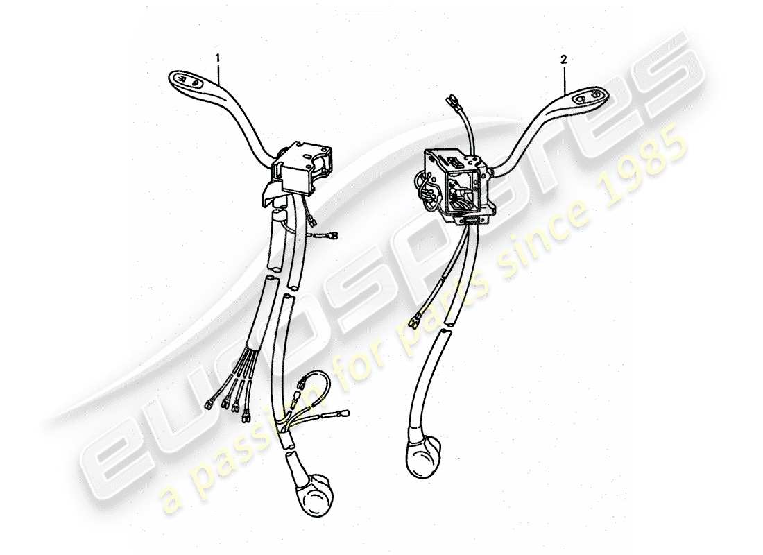 porsche 1975 (911 turbo) lenkstockschalter ersatzteildiagramm