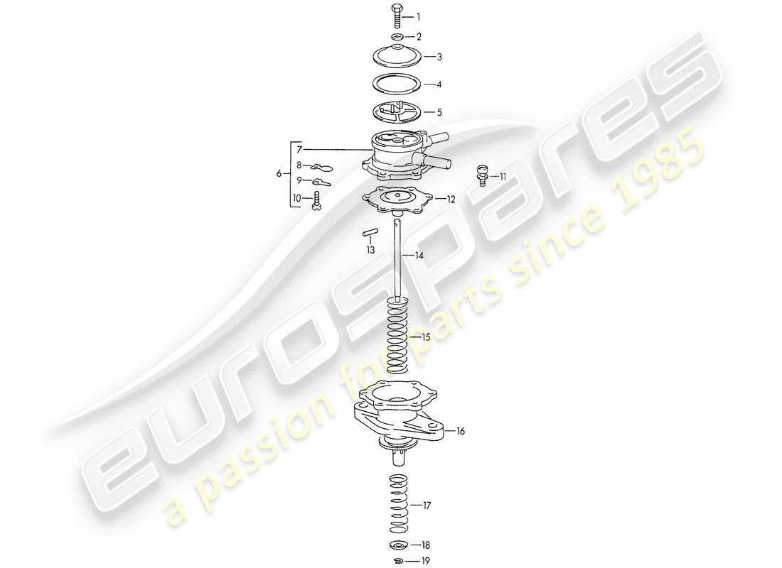 porsche 1969 (911/912) einzelteile - für - kraftstoffpumpe ersatzteildiagramm