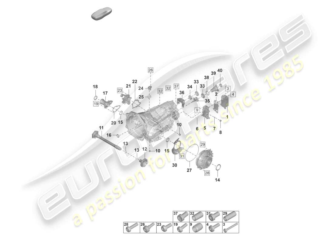 porsche 2019 (992-1) schaltgetriebe einzelteile teilediagramm