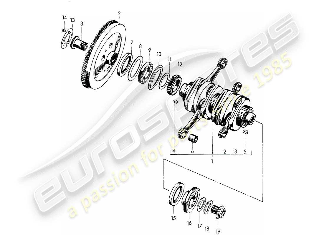 porsche 1959 (356/356a) kurbelwelle - m 90 501 >> 91 000 ersatzteildiagramm