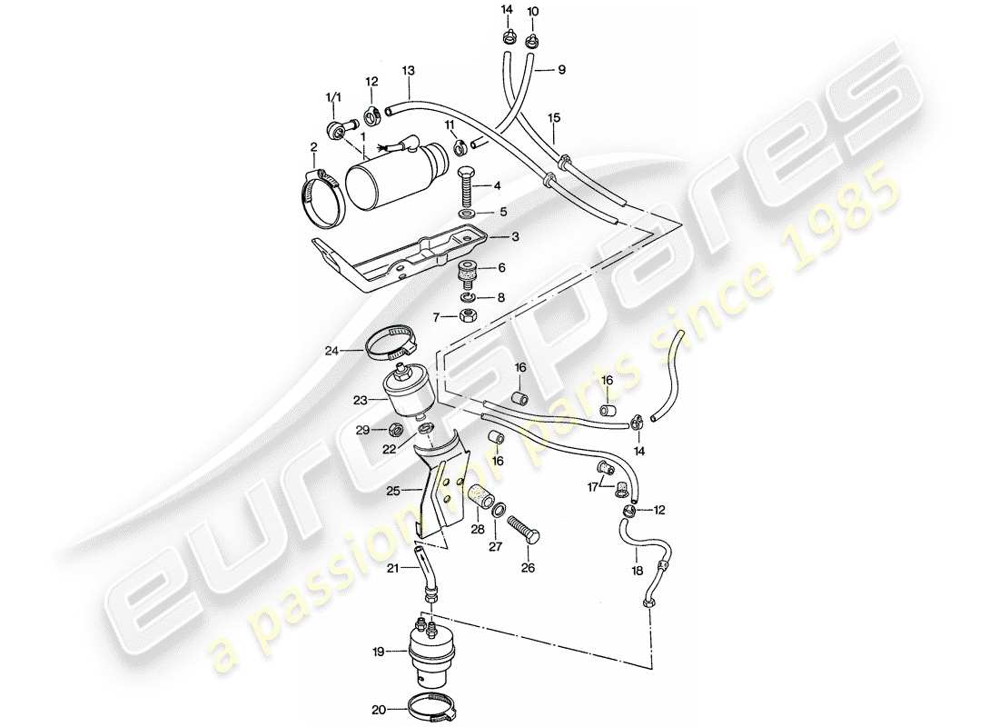 porsche 1975 (911) kraftstoffsystem - d >> - mj 1974 ersatzteildiagramm