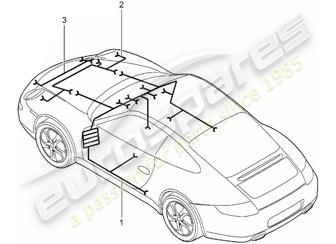 porsche 2006 (997-1) kabelbäume teilediagramm