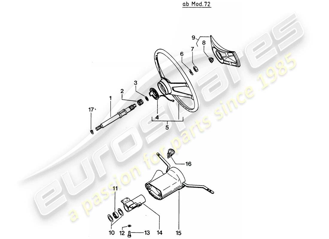 porsche 1971 (914) zwischenlenkwelle - lenkrad - lenksäulenschalter - d - mj 1972>> ersatzteildiagramm