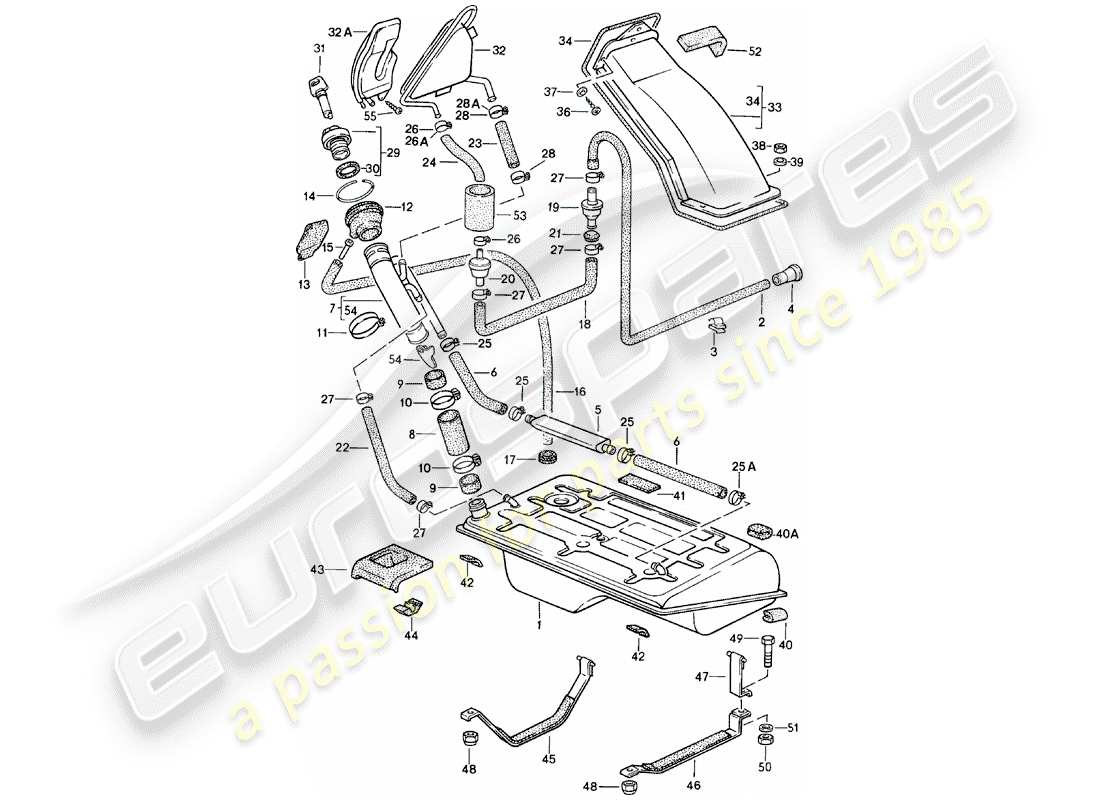 porsche 1983 (924) kraftstofftank - f 92-cn402 198>> - f 93-cn100 306>> teilediagramm
