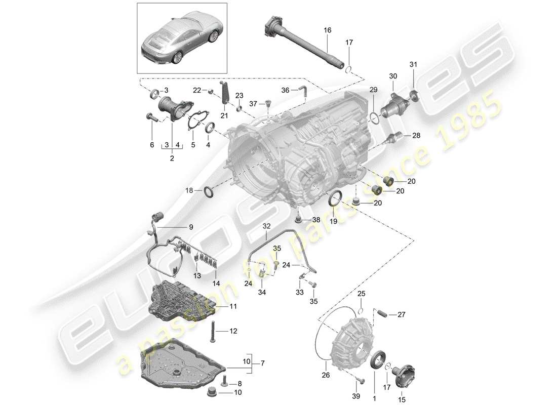 porsche 2018 (991-2) - pdk - teilediagramm