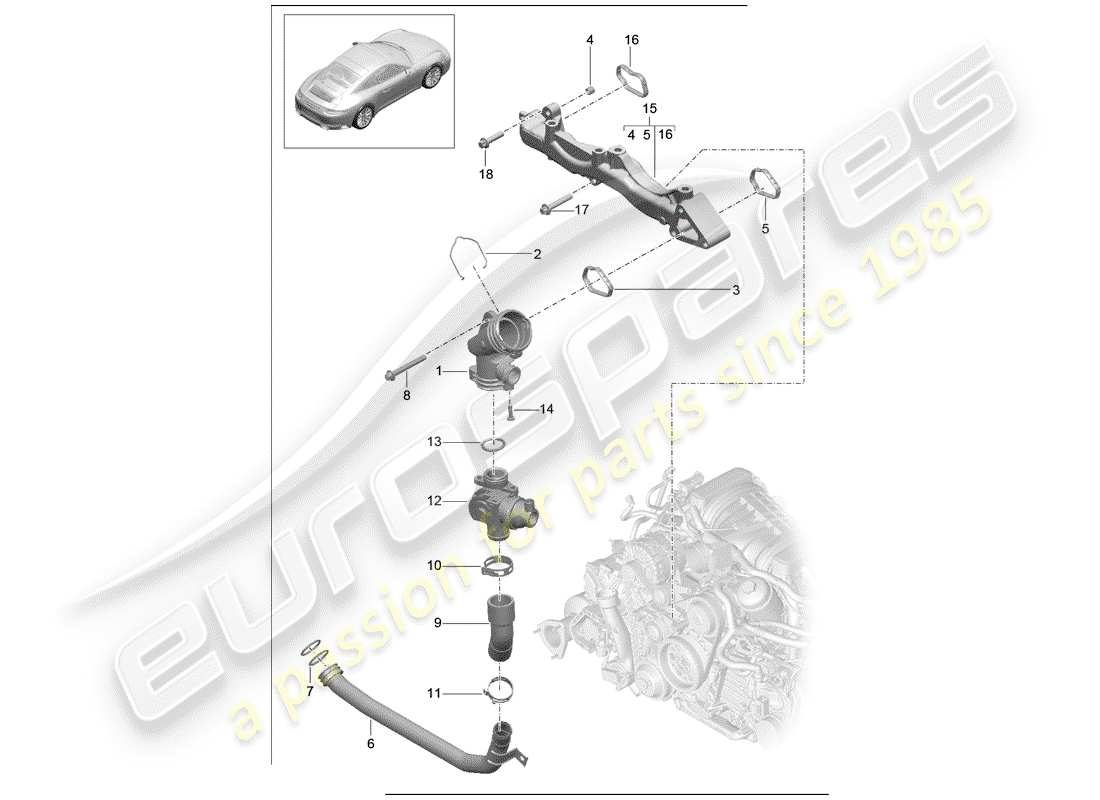 porsche 2019 (991-2) hilfsrahmen-ersatzteildiagramm